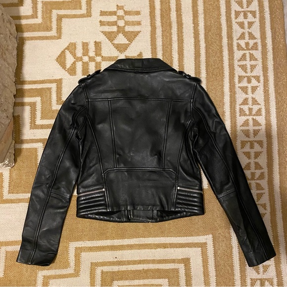 Stunning 100% Leather Maje Biker Jacket Sz 36 - Picture 12 of 16